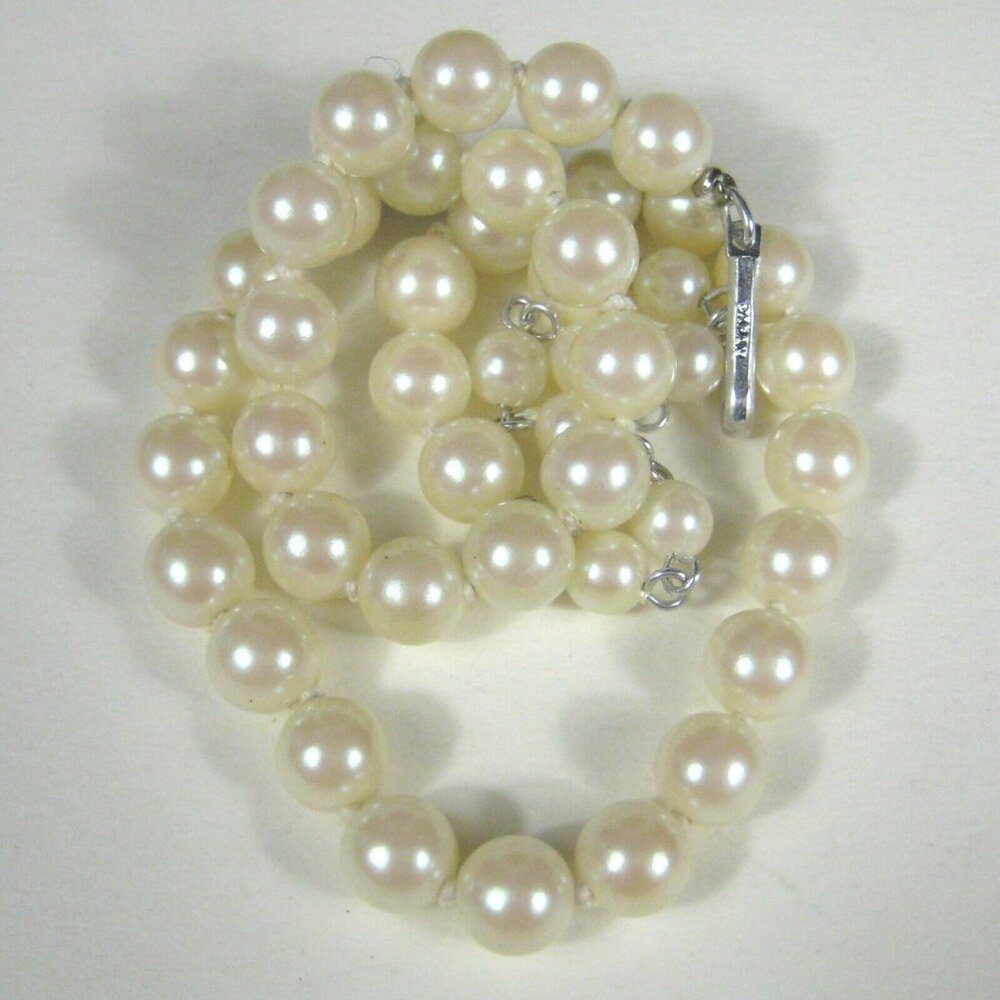 Necklace 13 In Collar Choker Imitation Pearl Beaded Jewelry Vintage 60s 50s - Picture 1 of 9